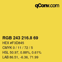 カラーコード: RGB 243 216.8 69 | qconv.com