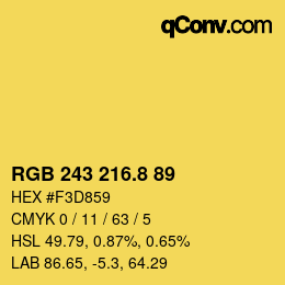 Color code: RGB 243 216.8 89 | qconv.com