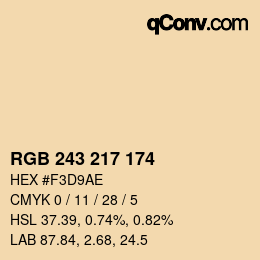 Color code: RGB 243 217 174 | qconv.com