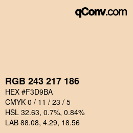 Color code: RGB 243 217 186 | qconv.com
