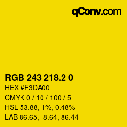 カラーコード: RGB 243 218.2 0 | qconv.com