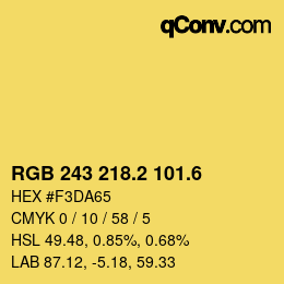 カラーコード: RGB 243 218.2 101.6 | qconv.com