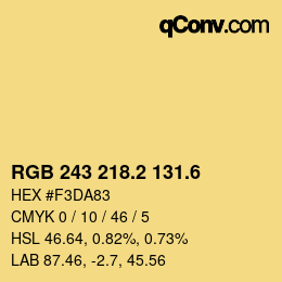 カラーコード: RGB 243 218.2 131.6 | qconv.com