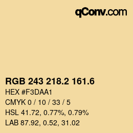 カラーコード: RGB 243 218.2 161.6 | qconv.com