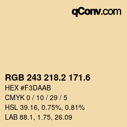 カラーコード: RGB 243 218.2 171.6 | qconv.com