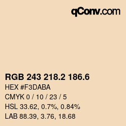 カラーコード: RGB 243 218.2 186.6 | qconv.com