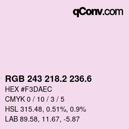 カラーコード: RGB 243 218.2 236.6 | qconv.com