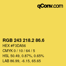 カラーコード: RGB 243 218.2 86.6 | qconv.com