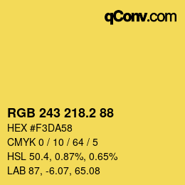 カラーコード: RGB 243 218.2 88 | qconv.com