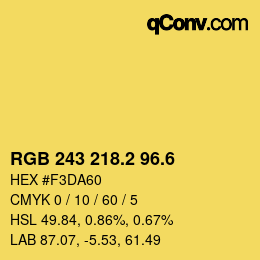 カラーコード: RGB 243 218.2 96.6 | qconv.com