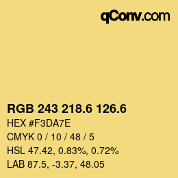 カラーコード: RGB 243 218.6 126.6 | qconv.com