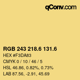 カラーコード: RGB 243 218.6 131.6 | qconv.com