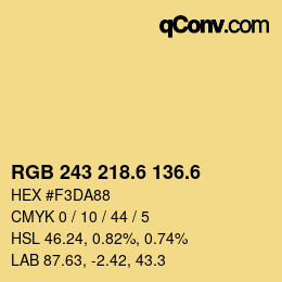 カラーコード: RGB 243 218.6 136.6 | qconv.com