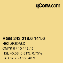 カラーコード: RGB 243 218.6 141.6 | qconv.com