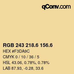 カラーコード: RGB 243 218.6 156.6 | qconv.com