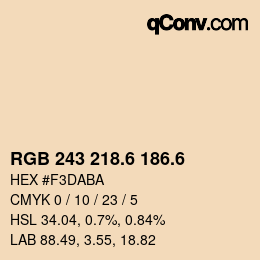 カラーコード: RGB 243 218.6 186.6 | qconv.com
