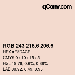 カラーコード: RGB 243 218.6 206.6 | qconv.com