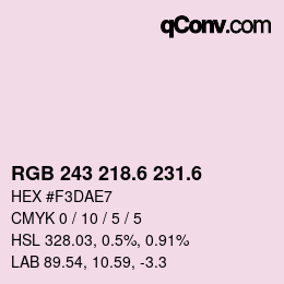 カラーコード: RGB 243 218.6 231.6 | qconv.com