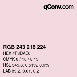 颜色代码: RGB 243 218 224 | qconv.com