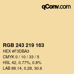 Farbcode: RGB 243 219 163 | qconv.com