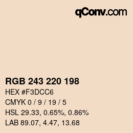 Color code: RGB 243 220 198 | qconv.com