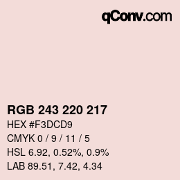 Color code: RGB 243 220 217 | qconv.com