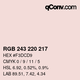 Color code: RGB 243 220 217 | qconv.com