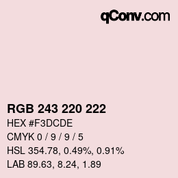 Color code: RGB 243 220 222 | qconv.com