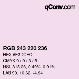 Color code: RGB 243 220 236 | qconv.com