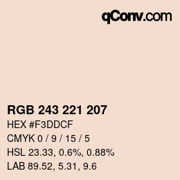 颜色代码: RGB 243 221 207 | qconv.com