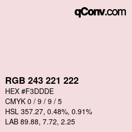 Color code: RGB 243 221 222 | qconv.com