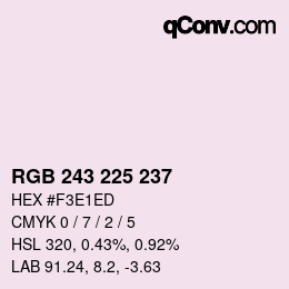 Color code: RGB 243 225 237 | qconv.com