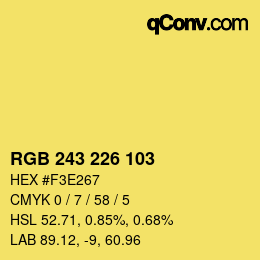 Color code: RGB 243 226 103 | qconv.com