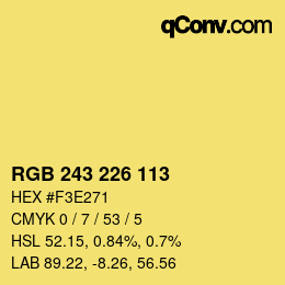 Color code: RGB 243 226 113 | qconv.com