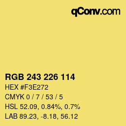 Color code: RGB 243 226 114 | qconv.com