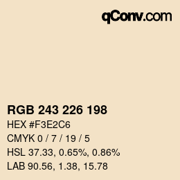 颜色代码: RGB 243 226 198 | qconv.com