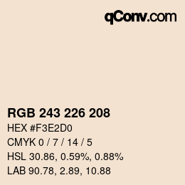 Color code: RGB 243 226 208 | qconv.com