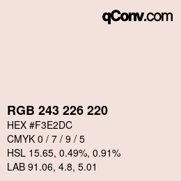 Color code: RGB 243 226 220 | qconv.com