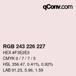 カラーコード: RGB 243 226 227 | qconv.com