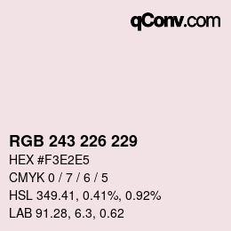 Color code: RGB 243 226 229 | qconv.com