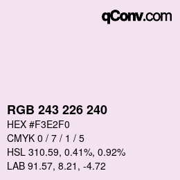 Color code: RGB 243 226 240 | qconv.com