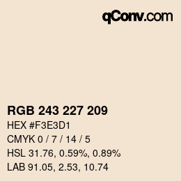 カラーコード: RGB 243 227 209 | qconv.com