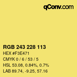 Color code: RGB 243 228 113 | qconv.com