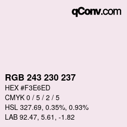 Color code: RGB 243 230 237 | qconv.com
