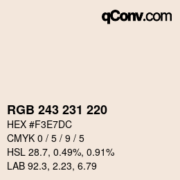 カラーコード: RGB 243 231 220 | qconv.com