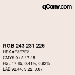 Color code: RGB 243 231 226 | qconv.com