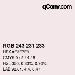 Color code: RGB 243 231 233 | qconv.com