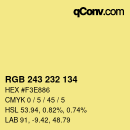 Color code: RGB 243 232 134 | qconv.com