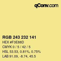Color code: RGB 243 232 141 | qconv.com