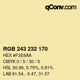 Color code: RGB 243 232 170 | qconv.com